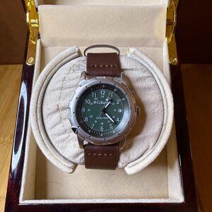 Columbia Sportswear Diver Calendar Watch Silver/Green/Brown CL-1269, 38mm